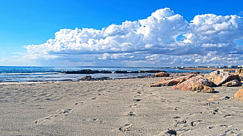 plaża, Wybrzeże, na dworze, morze, ocean, piasek, chmury, Natura, sceneria, ayia napa, Cypr