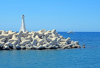 pláž, moře, maják, oceán, cestovat, průzkum, venku, vlnolam, přístav, Příroda, cement
