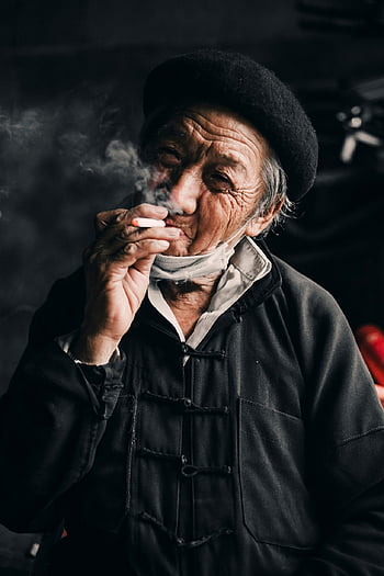 old Man, cigarette, smoking, senior, elderly, man, smoke, portrait, cheerful, person, positive