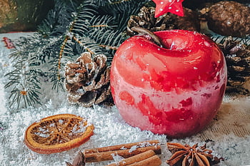 jablko, Červené, vánoční motiv, kužel, Příroda, borovice, sníh, vánoční strom, Vánoční čas, Vánoce, Nikolaus