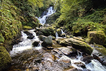 waterfall, river, ireland, nature, killarney, stream, creek, torc, water, rocks