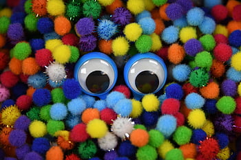 colorful, dots, fuzzy, eyes, windows Wallpaper, Wallpaper, funny, mac Wallpaper, beautiful Wallpaper, laptop Wallpaper, kids