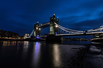 tower Bridge, river, london, river Thames, london Bridge, illuminated, night Sky, england, bridge, tower, landmark