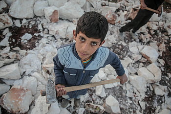 child labor, Syrian quarry, little boy, working conditions, child worker, harsh conditions, mine work, quarry work, child exploitation, young worker, labor issues