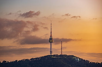 noční výhled, temný, Soul, Korea, Korejská republika, město, Namsan věž