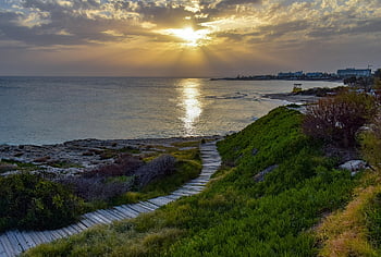 path, coastal, sea, ocean, seascape, coast, landscape, beach, nature, seaside, horizon
