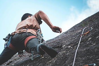 mountaineer, climbing, cliff, adventure seeker, steep rock face, extreme sports, rock climbing, outdoor adventure, scaling, unrecognizable, sports themes