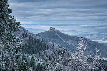 castle, middle Ages, fog, snow, frost, hohenzollern, germany, landmark, nature, tomorrow, mystical