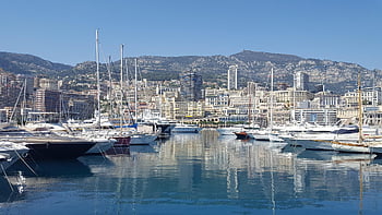 monaco, port, boats, city, marina, dock, reflection, water, sea, bay, ocean