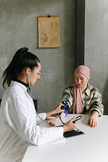 doctor, patient, blood pressure, medical checkup, healthcare, stethoscope, medical care, health support, clinic, examination, patient care