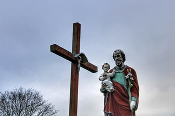 přejít, svatý, socha, sochařství, Ježíš, saint joseph, katolík, křesťanství, náboženství, Bůh, náboženský
