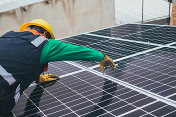 solar technician, installing solar panels, rooftop installation, sustainable energy, solar energy solutions, renewable energy, solar panel installation, technician at work, green energy, solar power, eco-friendly solutions