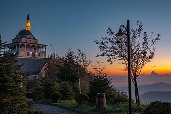 cami, günbatımı, doğa, manzara, gökyüzü, yayla, rize, dağlar, yüksek