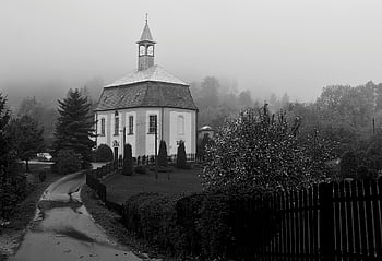 Dorf, Regen, einfarbig, Weg, Natur, Stadt, Dorf