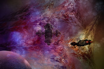 navicella spaziale, stazione Spaziale, viaggio, universo, missione, pianeta, Luna, fantascienza, cosmo, razzo, nebulosa
