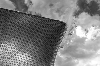 city, urban, monochrome, soumaya Museum, museum, cdmx, architecture, design, facade, aluminum Hexagons, building