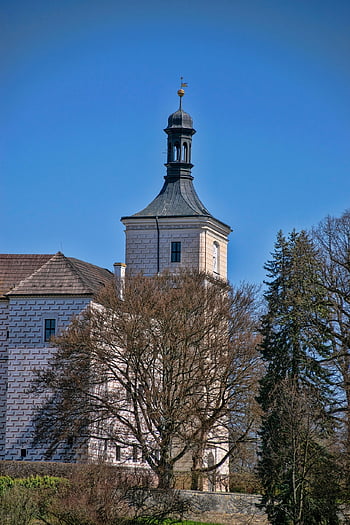 Castello Březnice, Torre, campanile, costruzione, castello, architettura, storico, punto di riferimento, Rinascimento, Boemia