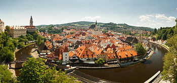 český krumlov, อาคารหลังคาสีแดง, สถาปัตยกรรมยุคกลาง, แม่น้ำ vltava, มุมมองตานก, เมืองที่งดงาม, เมืองในยุโรป, เมืองประวัติศาสตร์, เมืองแม่น้ำ, สาธารณรัฐเช็ก, วิวทิวทัศน์