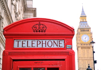 červené telefonní budky, big ben, Londýn, Klasická telefonní budova, london mezník, Britská telefonní budova, Kultovní telefonní bunda, Londýnský symbol, britská kultura, Památky ve Velké Británii