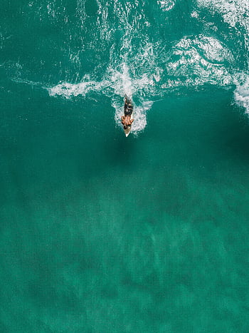 σέρφινγκ, πράσινο νερό, εναέρια θέα, surfer, ζωντανός ωκεανός, κύμα αλιευμάτων, surf, κύματα στον ωκεανό, σανίδα του σέρφιν, όψη από πάνω προς τα κάτω, φωτογραφία σερφ