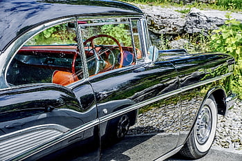 chevrolet, siyah, kırmızı, otomobil, araç, bağbozumu, klasik, sıkıntı vermek, Retro, antika araba, krom