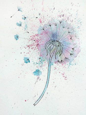 flower, dandelion, beautiful Flowers, art, botany, flower Wallpaper, factory, drawing, sketch, painting, flower Background