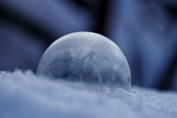 soap Bubble, frozen, winter, ice, ball, frost, bubble, snow, cold, hardest, wintry