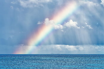 moře, duha, cool pozadí, hd tapetu, pozadí pracovní plochy, Windows tapety, dešťové srážky, subtropický, pozadí oblohy, horizont, Zdarma pozadí