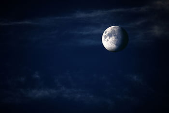 Mond, Nacht-, Kunststoff, Halbmond, zunehmend, Mondphasen, Himmel, Mond-, Blau, Astronomie, Universum