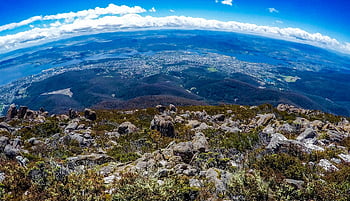 Wellington Park, hobart, απορροφητικό ποτάμι, πανοραμική θέα, καλοκαίρι, ουρανός, σύννεφα, tasmania, τοπίο, αστικό τοπίο, φύση