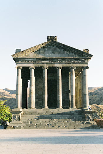 Chrám Garni, Arménie, Klasická památka, modré nebe, Kultovní chrám, starověké architektury, historické místo, garni chrám, Venkovní památník, kulturní dědictví, kamenné sloupy