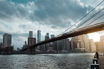 Brooklynský most, panoráma, New York, nyc, skyline nyc, město, usa, Manhattan, Příroda, brooklyn, Panorama brooklynského mostu