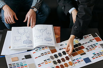 color swatches, fashion project, bag designs, professionals, color selection, design process, fashion industry, swatch samples, material selection, creative meeting, color palette