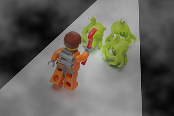 Lego, minifig, Gordon Freeman, Brecheisen, Aliens, halbes Leben, Resonanzkaskade, Spielzeug, Action Figur, grüne Kreaturen, Canon 100mm