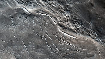 Mars, NASA, MRO, JPL, University of Arizona, cracked channel, slumped ejecta, impact process, glacial process, geology, landscape