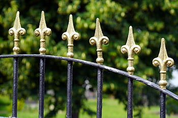 płot, kute żelazo, ozdobny, metal, Żelazny płot, płot ogrodowy, bezpieczeństwo, dekoracyjny, zbliżenie