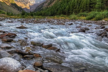 hora, řeka, torrent, scénický, Příroda, venku, les, životní prostředí, letní, národní park, krajina