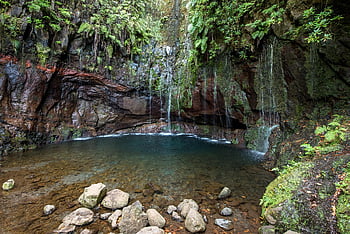 waterfall, madeira, portugal, atlantic, levada, vacations, hike, water, highlands, island, relax