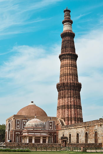 qutab minar, Nové Dillí, světového dědictví UNESCO, svislý výstřel, Indie, historické památky, Architektonický zázrak, starověké struktury, qutub minar, Delhi Landmark, cíl cesty