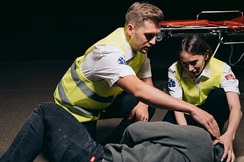 paramedics, urgent care, patient, outdoors, night, stretcher, rescue, medical assistance, emergency response, healthcare workers, first responders