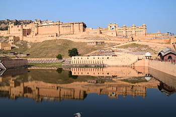 amber kalesi, jaipur, mimari, rajasthan, Hindistan, tarihi, eski, yansıma