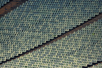 sedadla, stadión, stojí, koloseum, prázdný, židle, schody, řad, olympijský stadion, Mnichov