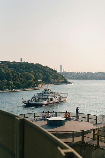 보트, 교각, 보스 포러스 해협, 이스탄불, 터벅 터벅 걷다, 항해, 사람들, 즐기는 전망, 해안가, 도시 풍경, 경치