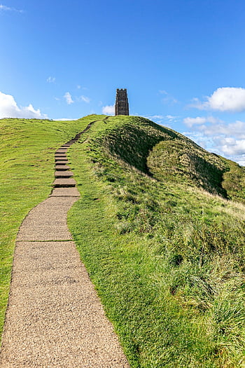 alam, perjalanan, eksplorasi, jalan, di luar rumah, untuk, glastonbury, somerset, Inggris, Arsitektur, sudut lebar