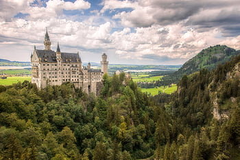 neuschwanstein hrad, neuschwanstein, Německo, palác, bavaria, architektura, princezna, disney, füssen, mezník, cestovat