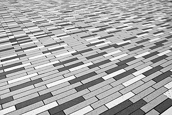 šedé betonové chodníky, černobílý vzor, cihlová podlaha, Geometrický vizuální efekt, abstraktní design, dlažba textura, Městská podlaha, Monochromatický vzor, architektonický detail, Venkovní podlaha, Geometrická podlaha