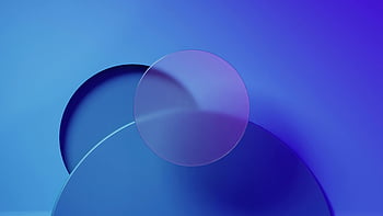 skleněný kruh, nachový, Minimalistický abstrakt, modrý, geometrické tvary, překrývající se, abstraktní design, moderní umění, soudobé umění, kruhové umění, fialové pozadí