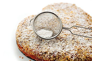 Kuchen, Streusel, Puderzucker, Süss, Dessert, backen, hausgemacht