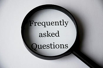 black magnifying glass, Frequently Asked Questions, close-up, magnifying glass, FAQ, text, focus, question, answer, information, help