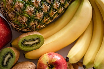 Früchte, frische Früchte, Bio-Obst, Bananen, produzieren, Ananas, Kiwi, gesunde Früchte, Diät, Gesundheit, gesund